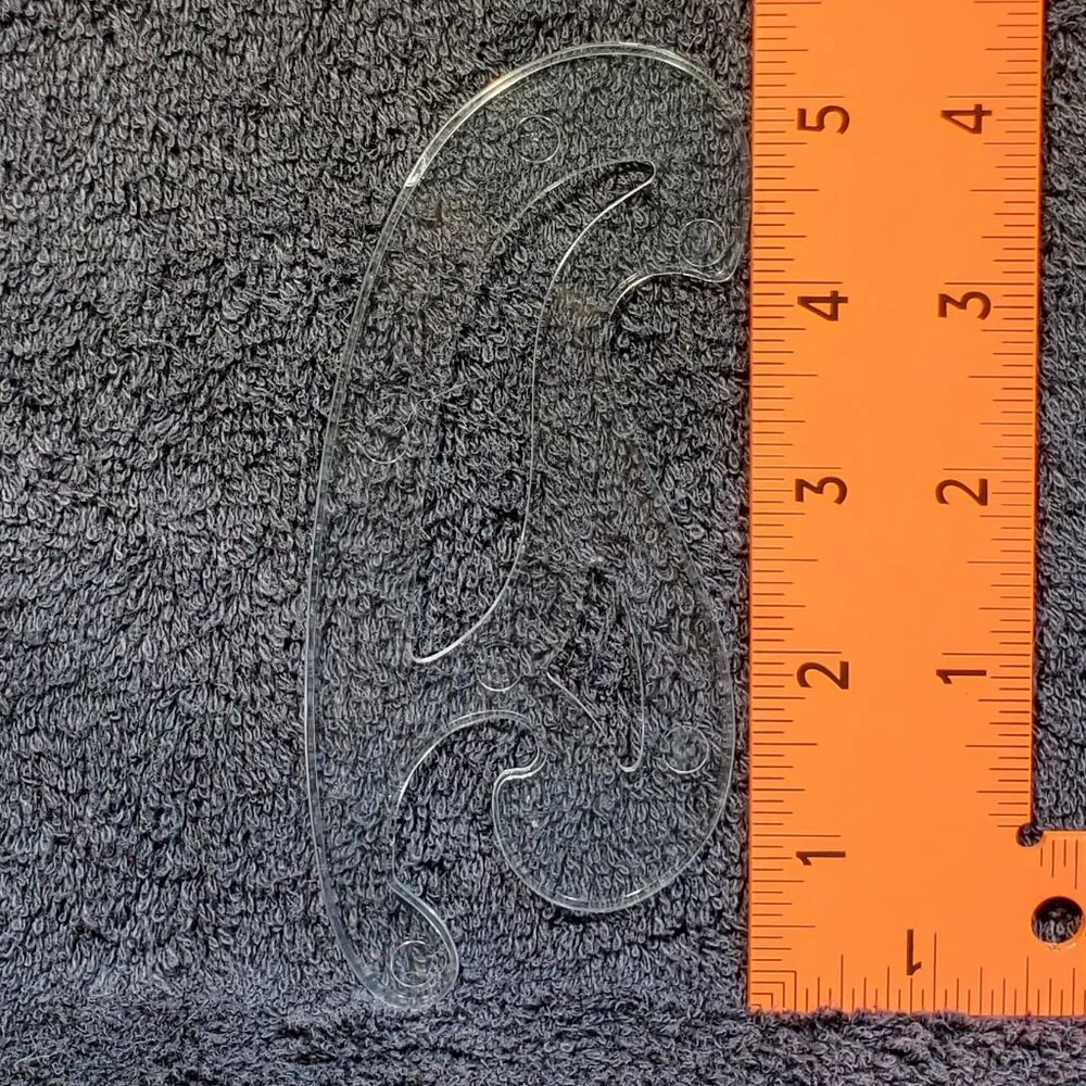 VINTAGE MANUAL DRAFTING FOUR PIECE FRENCH CURVE SET WITH ORIGINAL VINYL POUCH - Picture 5 of 6